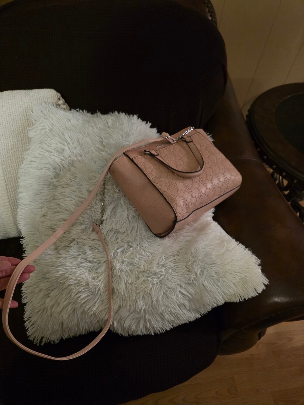 Nanette Lepore Blush Pink Embossed  Satchel/ CROSSBODY